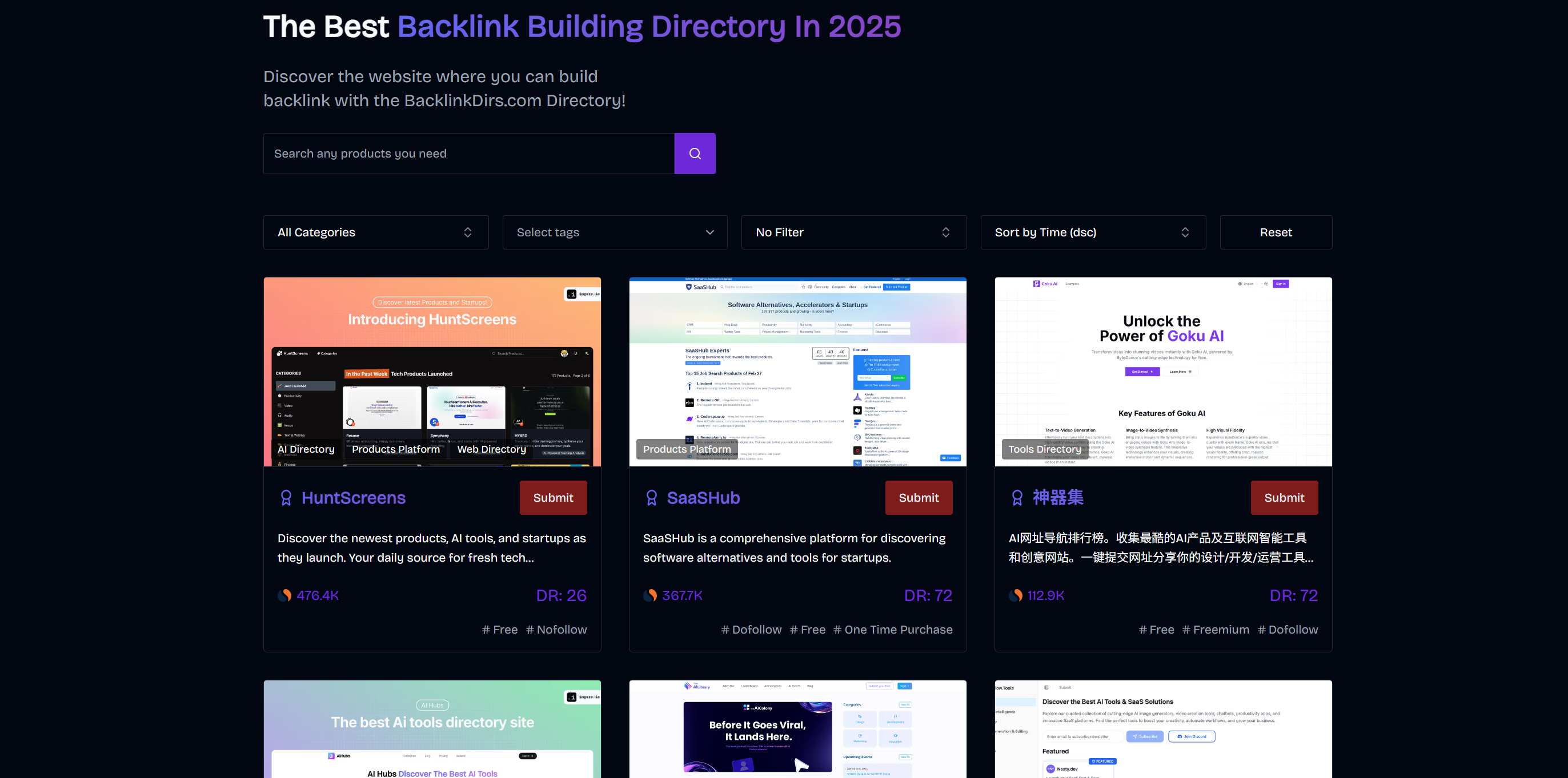 BacklinkDirs screenshot