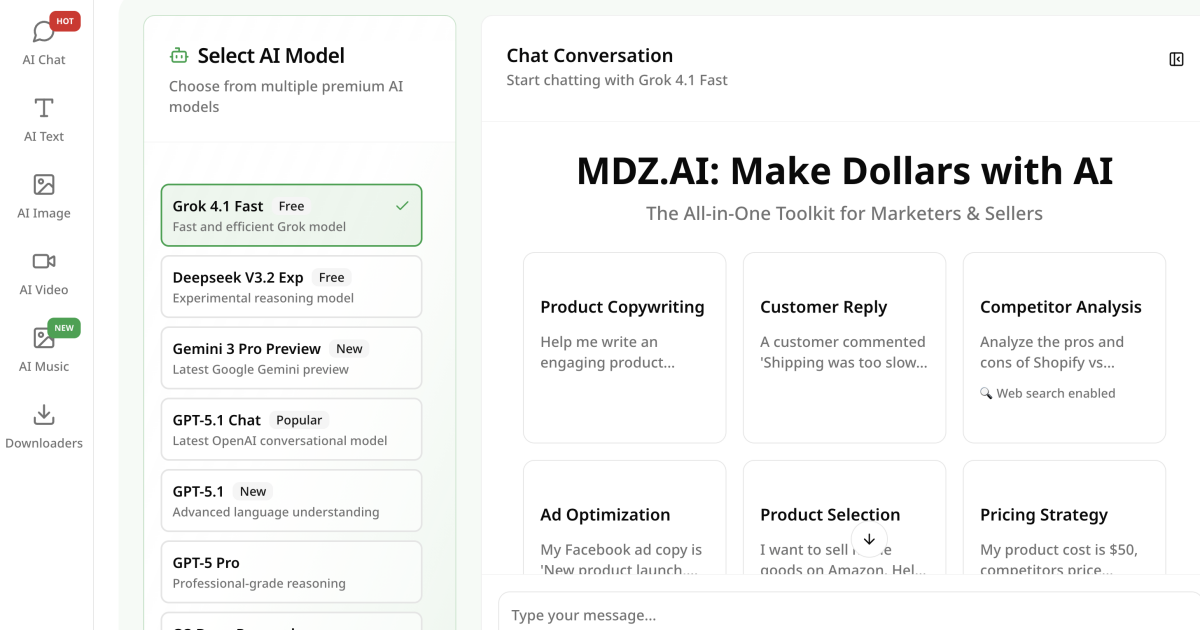MDZ.AI screenshot