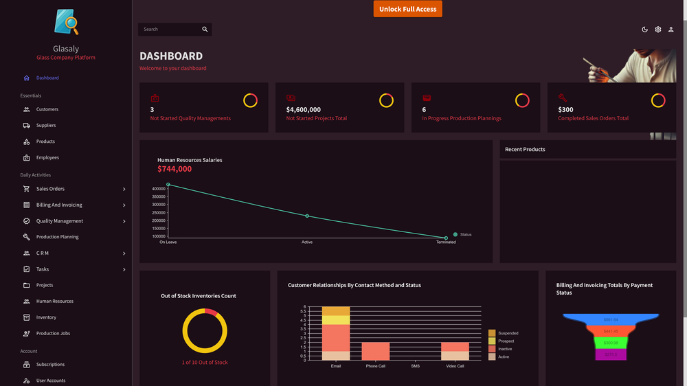 Glasaly screenshot